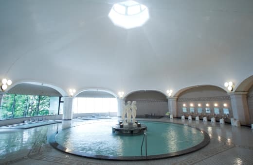 スカイマークで行く 創業当時の姿を引き継ぐドーム型ローマ風大浴場